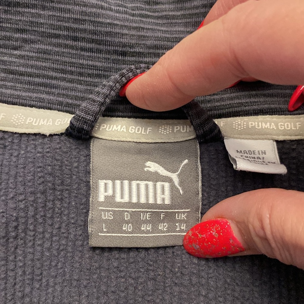 Puma Golf women’s gamer 1/4 zip up monk neck, long sleeve blouse gray sz L - Picture 8 of 14